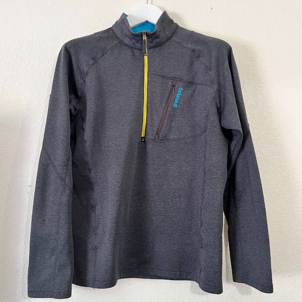 Lafuma Mens Half-Zip Pullover Sweater Gray Long Sleeve Hiking Outdoor Zip Pocket